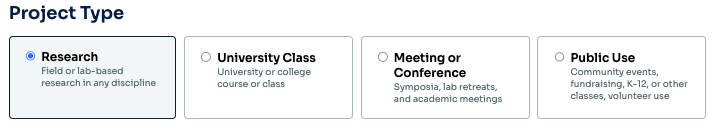 Project type choices